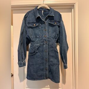 Free People Denim Utility Shirt Dress – XS